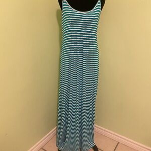 Striped Blue and White Maxi Dress